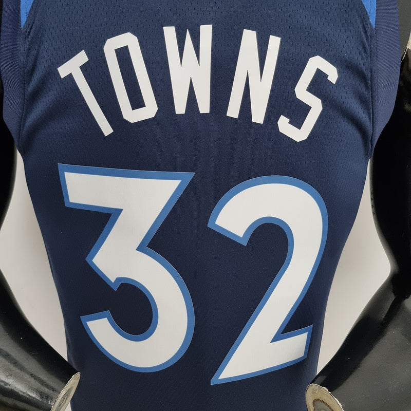 CAMISA MINNESOTA TIMBERWOLVES - AZUL COM NIKE BRILHANTE - CITY EDITION 75TH ANNIVERSARY - 2022