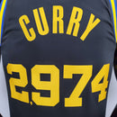 CAMISA GOLDEN STATE WARRIORS - QUBRA DE RECORDE STEPHEN CURRY 2974 VEZES DE 3 - PRETA COM NIKE BRILHANTE - CITY EDITION 75TH ANNIVERSARY - 2021/ 2022