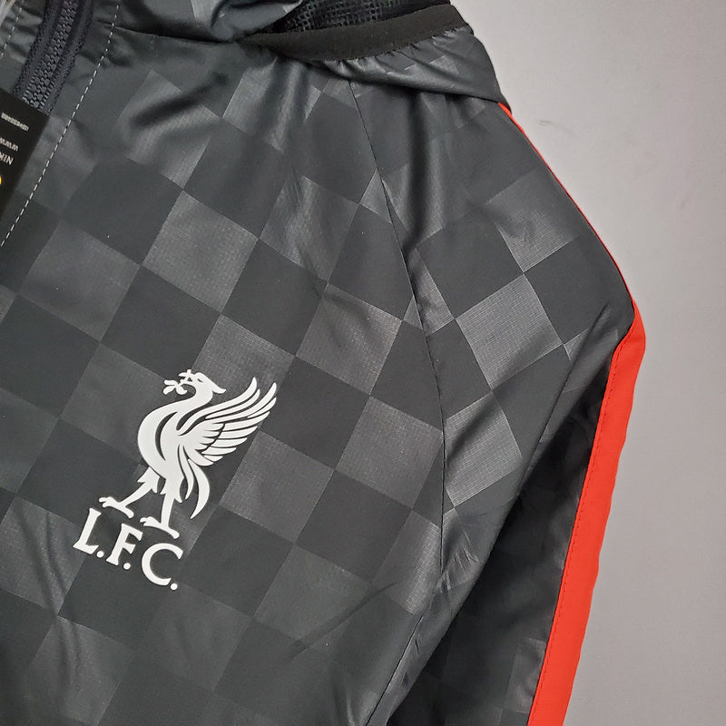 CORTA VENTO - LIVERPOOL- PRETO, CINZA E VERMELHO