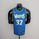 CAMISA MINNESOTA TIMBERWOLVES - AZUL COM NIKE BRILHANTE - CITY EDITION 75TH ANNIVERSARY - 2022