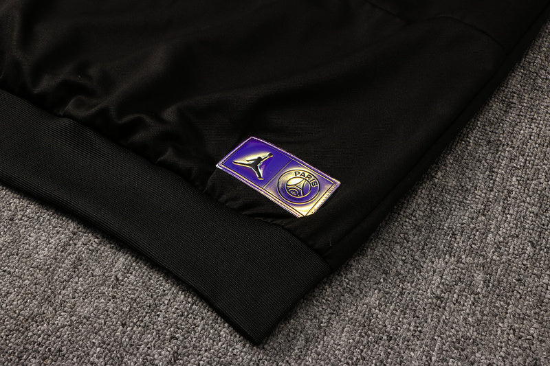 KIT MOLETOM - PARIS SAINT GERMAIN (PSG) - PRETO COM SÍMBOLO ROXO E ROSA