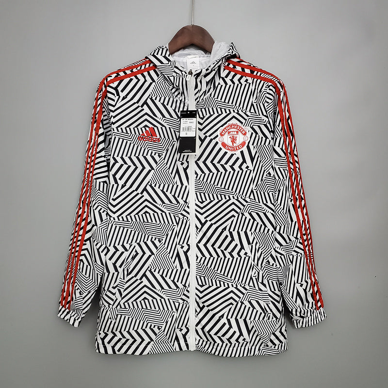 CORTA VENTO - MANCHESTER UNITED- PRETO, BRANCO E VERMELHO