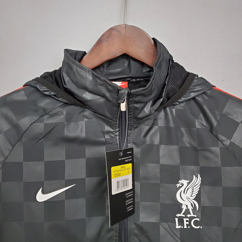CORTA VENTO - LIVERPOOL- PRETO, CINZA E VERMELHO