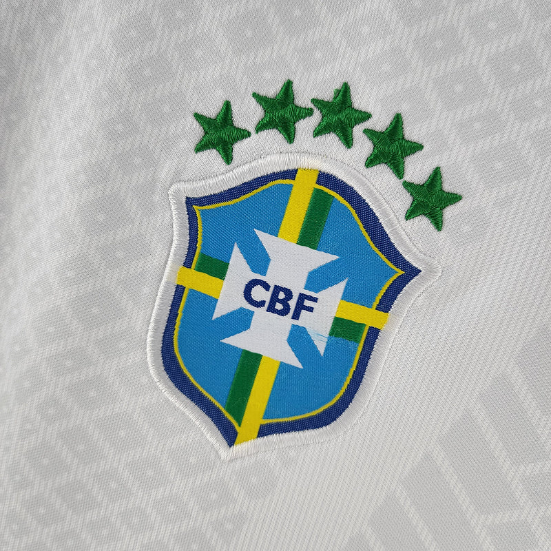 CAMISA BRASIL - CONCEITO - BRANCA COM AZUL - FEMININO - 22/23