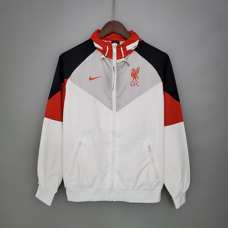 CORTA VENTO - LIVERPOOL- BRANCO, PRETO E VERMELHO