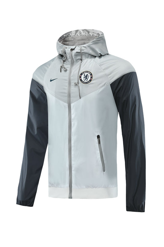 CORTA VENTO - CHELSEA - CINZA E BRANCO