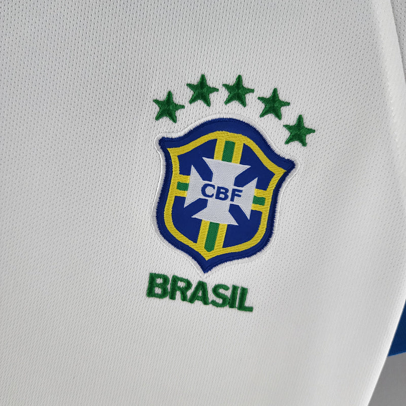 CAMISA  BRASIL - BRANCA COM AZUL - FEMININO - 2019