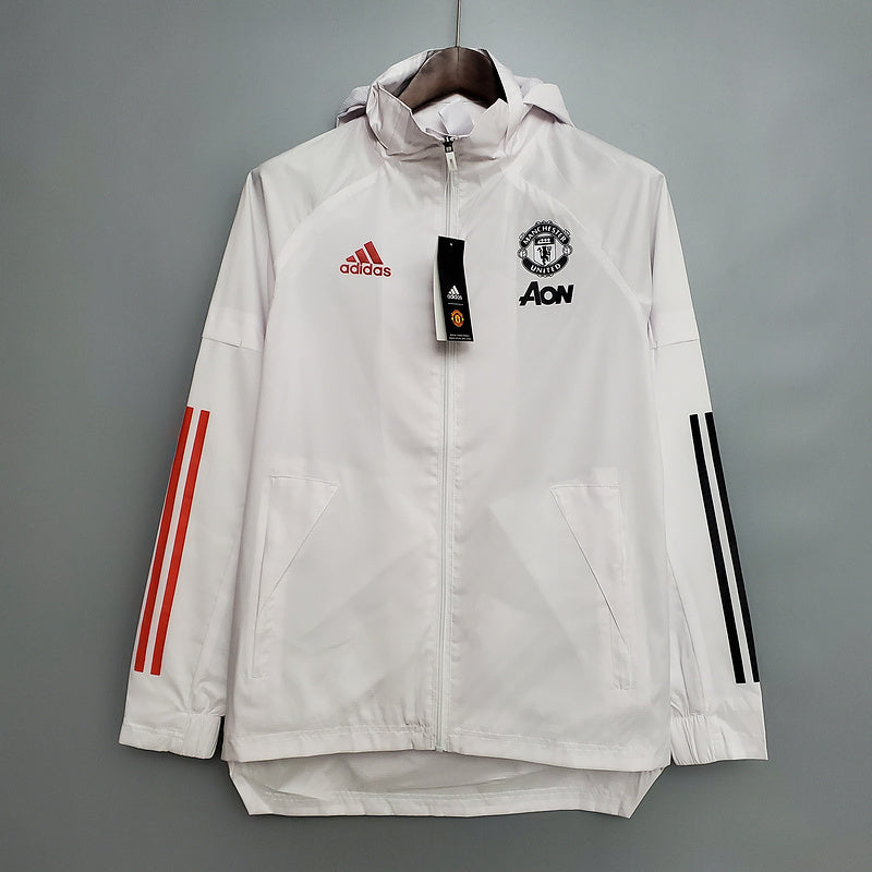CORTA VENTO - MANCHESTER UNITED- BRANCO, PRETO E VERMELHO