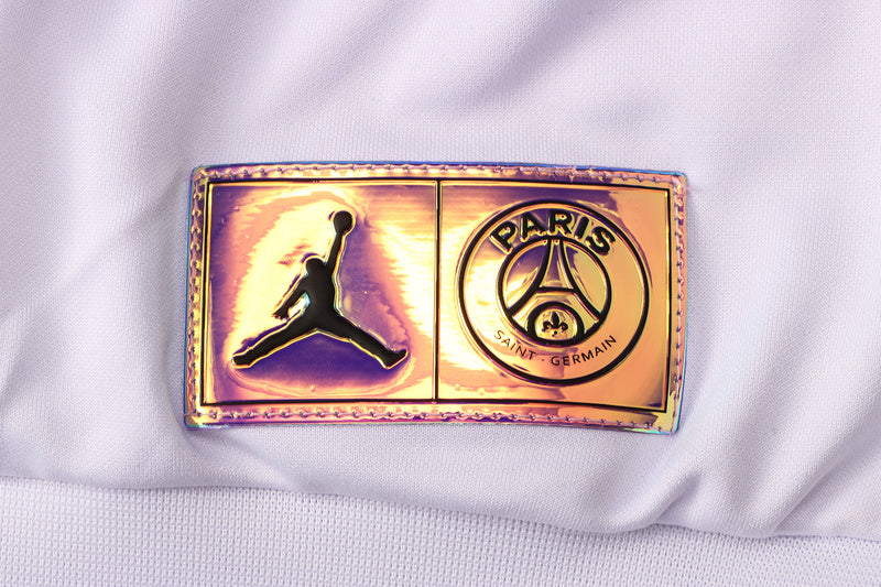 KIT MOLETOM - PARIS SAINT GERMAIN (PSG) - BRANCO COM SÍMBOLO ROXO E ROSA