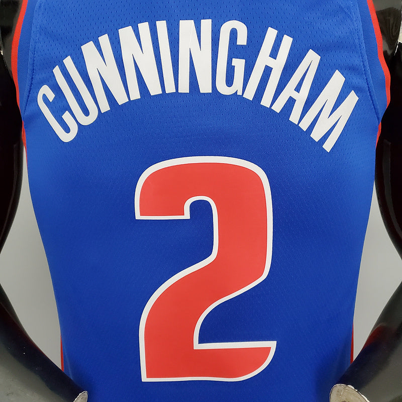 CAMISA DETROIT PISTONS - AZUL COM NIKE BRILHANTE - ICON EDITION 75TH ANNIVERSARY - 2021/ 2022