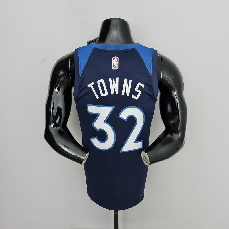 CAMISA MINNESOTA TIMBERWOLVES - AZUL COM NIKE BRILHANTE - CITY EDITION 75TH ANNIVERSARY - 2022