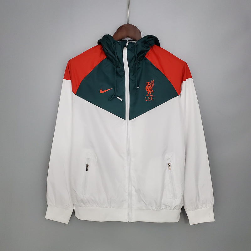 CORTA VENTO - LIVERPOOL - BRANCO, CINZA ESVERDEADO E VERMELHO