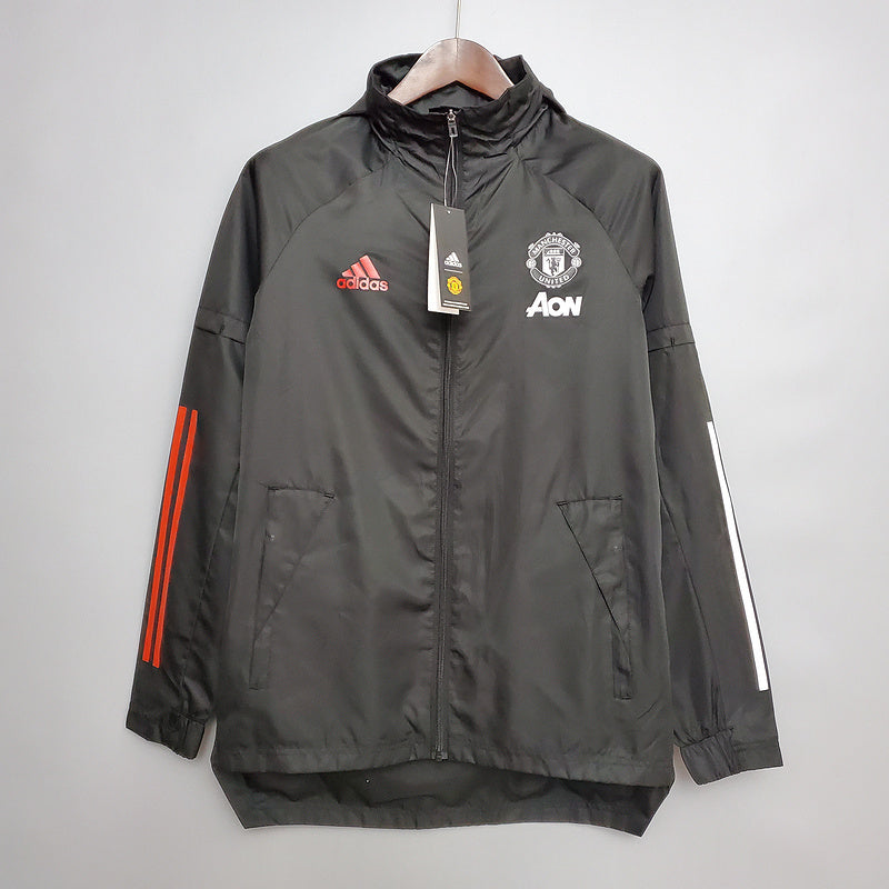 CORTA VENTO - MANCHESTER UNITED- PRETO, BRANCO E VERMELHO