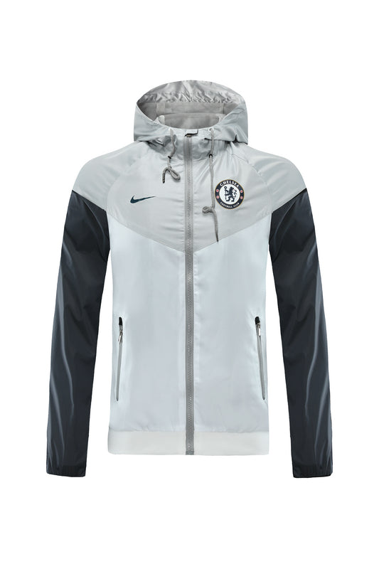 CORTA VENTO - CHELSEA - CINZA E BRANCO