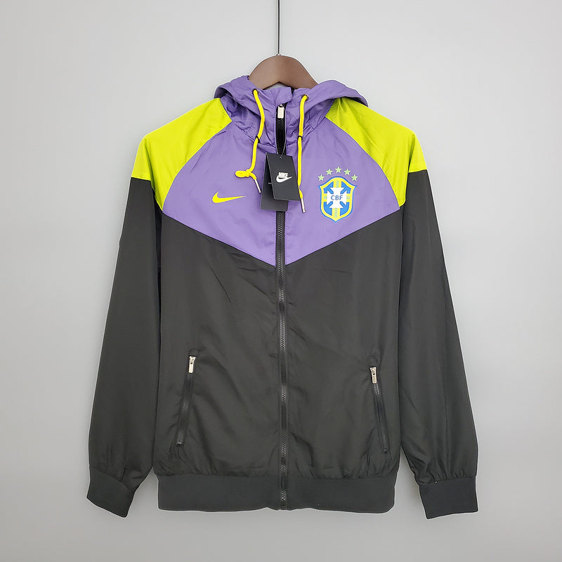 CORTA VENTO - BRASIL - PRETO, ROXO E AMARELO