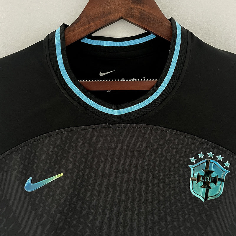 CAMISA  BRASIL - CONCEITO PRETA COM AZUL ESCURA - FEMININO - 22/ 23