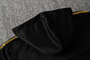 KIT PASSEIO COM CAPUZ - REAL MADRID - PRETO, BRANCO E DOURADO