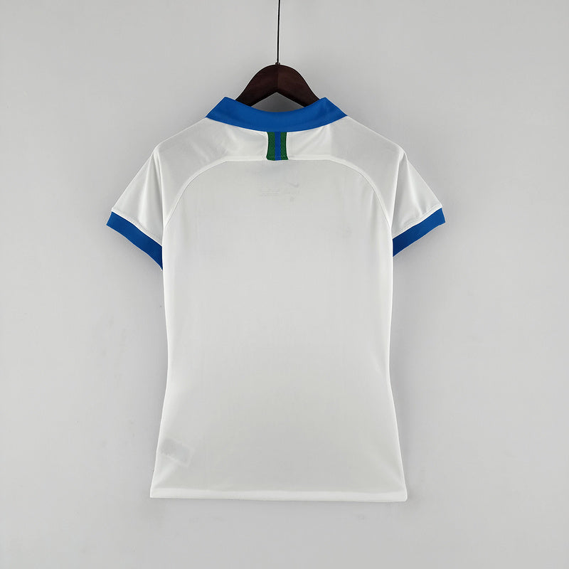 CAMISA  BRASIL - BRANCA COM AZUL - FEMININO - 2019