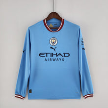 Carregar imagem no visualizador da galeria, CAMISA MANCHESTER CITY - MANGA LONGA -  CASA/ HOME - TORCEDOR - 22/23
