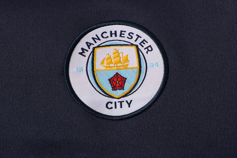 KIT PASSEIO COM CAPUZ - MANCHESTER CITY - AZUL ESCURO