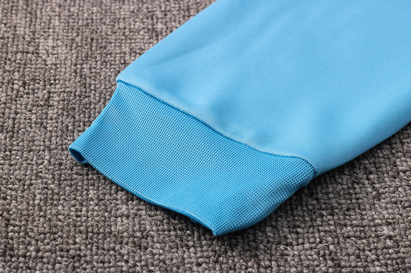 KIT PASSEIO COM CAPUZ - OLYMPIQUE DE MARSEILLE - AZUL E BRANCO