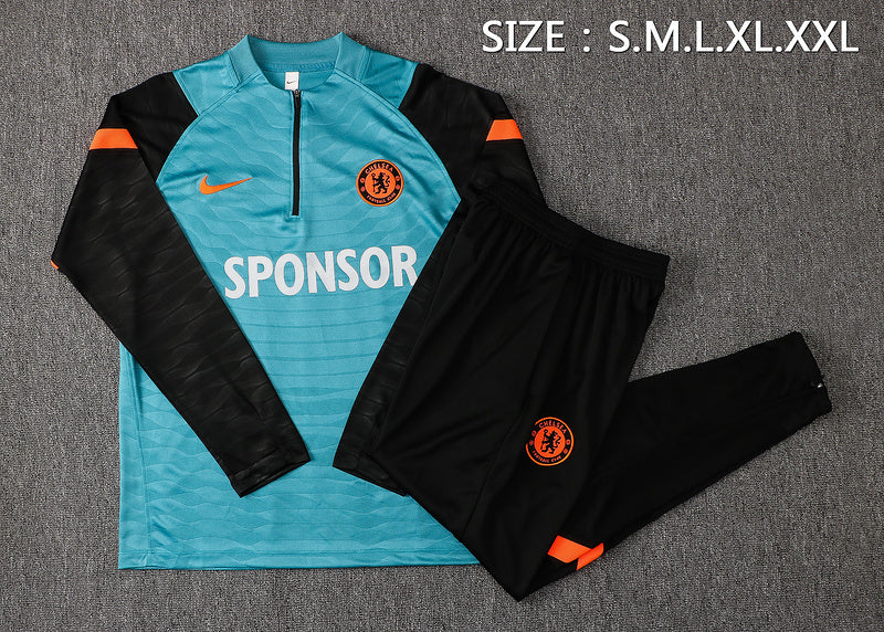 KIT PRÉ JOGO - CHELSEA - PRETO, LARANJA E AZUL