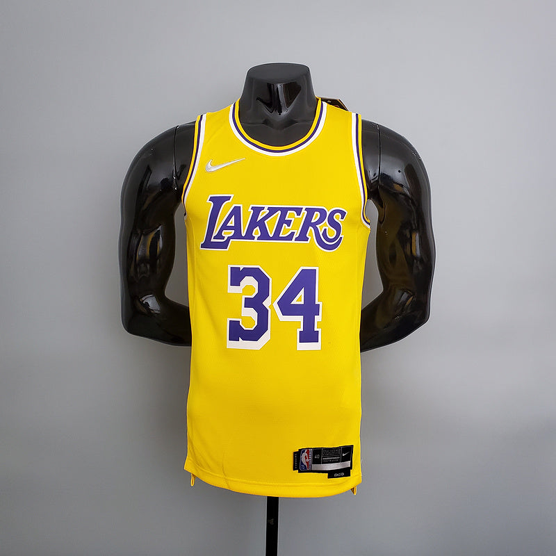 CAMISA LAKERS - AMARELA COM NIKE BRILHANTE - 75TH ANNIVERSARY - ICON EDITION - 2021/ 2022