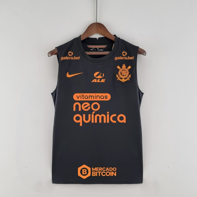 CAMISA CORINTHIANS - TREINO - PRETA - TODOS OS PATROCÍNIOS - REGATA - 22/23