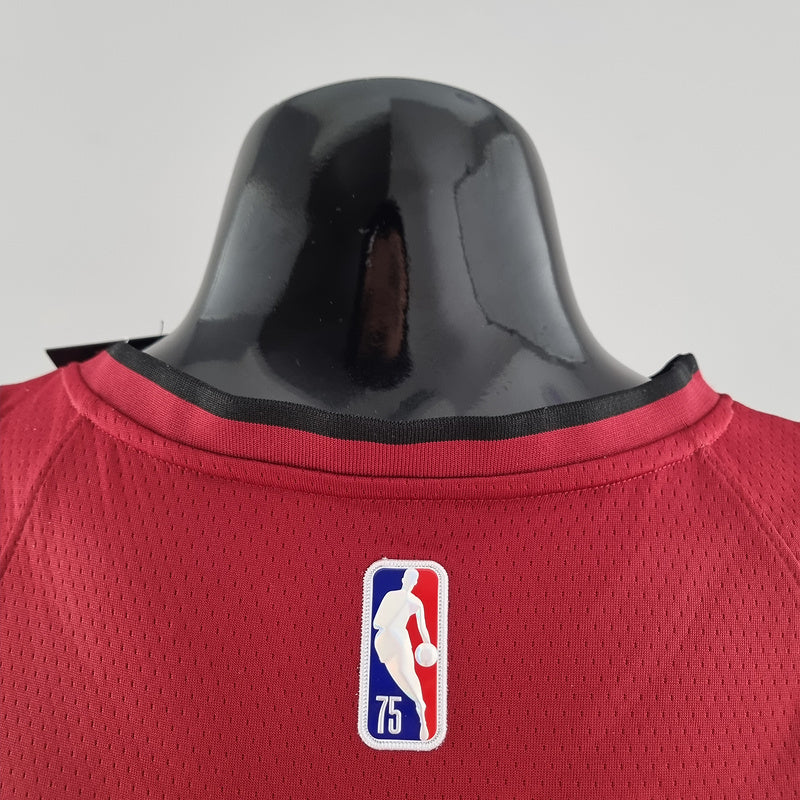 CAMISA MIAMI HEAT - ICON EDITION 75TH ANNIVERSARY - NIKE BRILHANTE - VERMELHA - 2021/ 2022