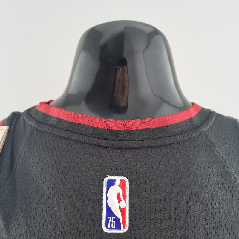 CAMISA MIAMI HEAT - ICON EDITION 75TH ANNIVERSARY - NIKE BRILHANTE - PRETA - 2021/ 2022