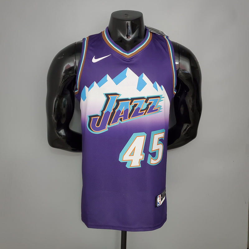 CAMISA UTAH JAZZ - RETRÔ - ROXA - #45 MITCHELL