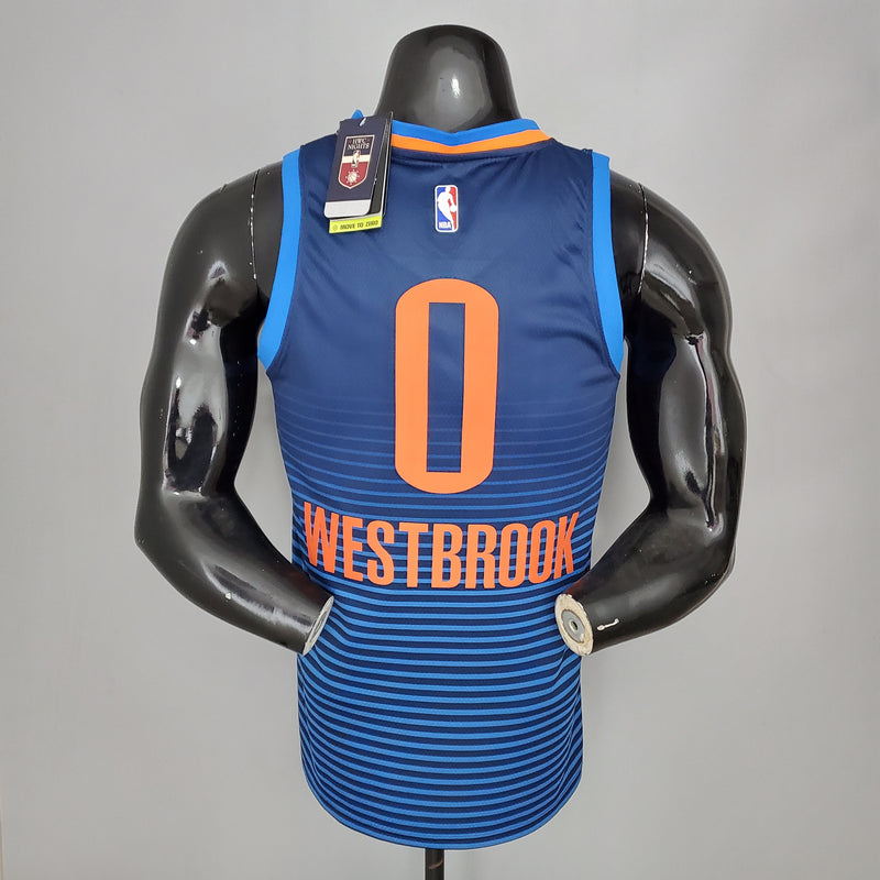 CAMISA OKLAHOMA CITY THUNDER - TEMPORADA 21/22 - AZUL LISTRADA