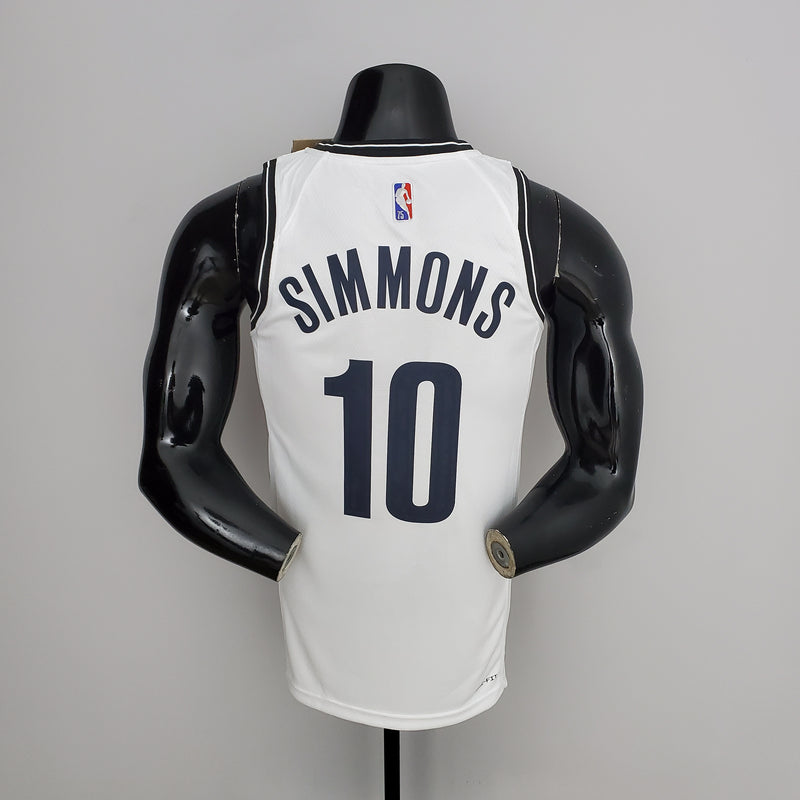 CAMISA BROOKLYN NETS - ICON EDITION 75TH ANNIVERSARY - NIKE BRILHANTE - BRANCA - 2021/ 2022